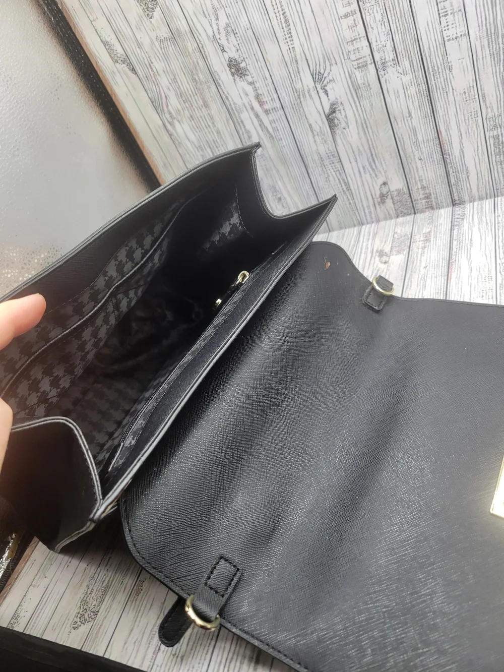 Karl Lagerfeld Paris Black And Leopard Purse